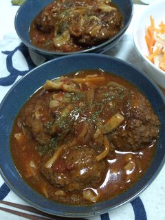 ハヤシライスリメイク!煮込みハンバーグ♡-レシピのメイン写真