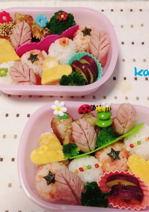 ハート卵焼き&コロコロおにぎり弁当幼稚園-レシピのメイン写真