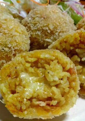 かぼちゃのカレー風味ライスコロッケ-レシピのメイン写真