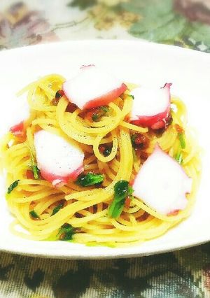 簡単!タコと豆苗の梅冷製パスタ❇-レシピのメイン写真