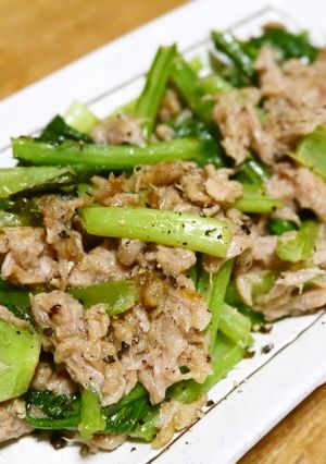 味付け不要！小松菜とシーチキンの炒め物-レシピのメイン写真