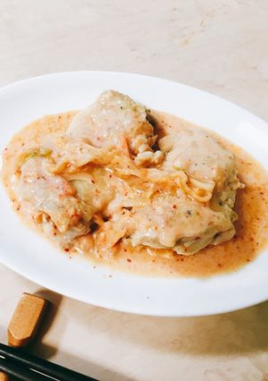 豆乳とキムチのヘルシー蒸し焼きチキン-レシピのメイン写真