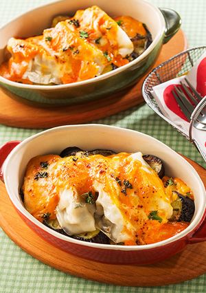 なすとギョーザのラザニア風チーズ焼き-レシピのメイン写真