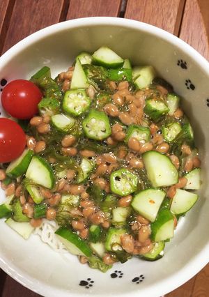 ネバネバde素麺(๑´ω`๑)-レシピのメイン写真
