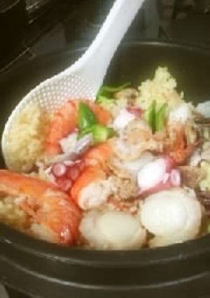 炊飯器で「パエリア」、失敗なしです。-レシピのメイン写真
