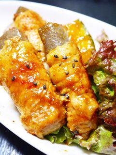 こく旨★豚肉巻きこんにゃくの味噌照り焼き-レシピのメイン写真