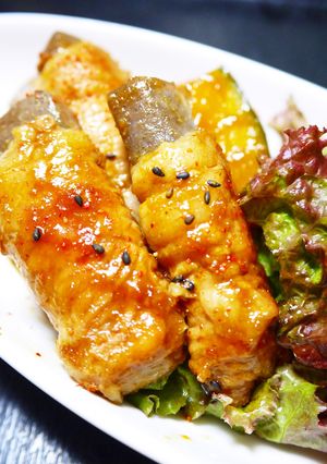 こく旨★豚肉巻きこんにゃくの味噌照り焼き-レシピのメイン写真