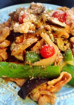 夏野菜たっぷり豚こま肉のケチャップ炒め-レシピのメイン写真