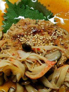 豆腐ハンバーグ♪きのこカニかまの和風タレ-レシピのメイン写真