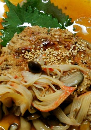 豆腐ハンバーグ♪きのこカニかまの和風タレ-レシピのメイン写真