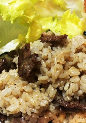 野菜で包んで♡ガッツリステーキチャーハン-レシピのメイン写真