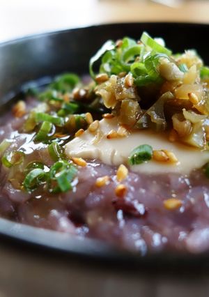 明日香村発★黒米(古代米)のお粥中華風-レシピのメイン写真