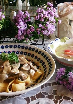 茸のクリームソースのクレープパスタ♡-レシピのメイン写真