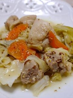 鶏肉とキャベツの粒マスタード蒸し焼き-レシピのメイン写真