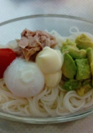 一度は食べなきゃ損！絶品！アボカド素麺♪-レシピのメイン写真