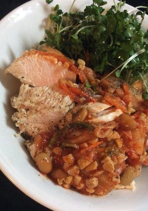 しっとり鳥胸肉のキムチ納豆和え-レシピのメイン写真