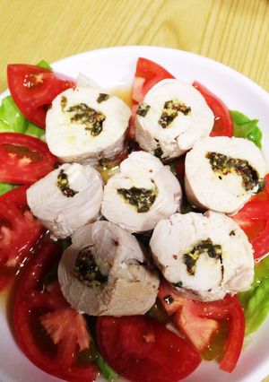 鶏胸肉のねぎマスタード巻き-レシピのメイン写真