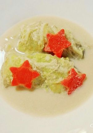 白菜deﾛｰﾙｷｬﾍﾞﾂ風~豆乳仕立て~-レシピのメイン写真