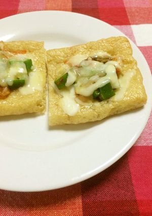 おくらキムチの油揚げチーズ焼き-レシピのメイン写真