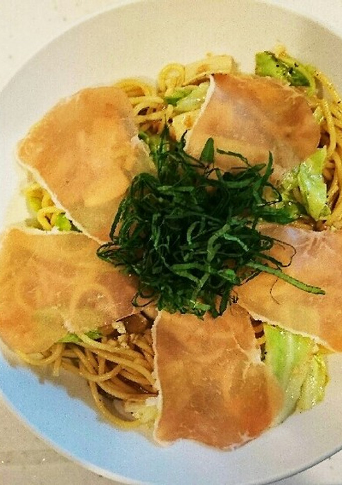 生ハムと梅シソの和風パスタ-レシピのメイン写真