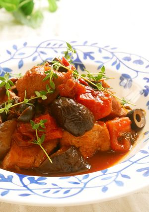 鶏肉と茄子の赤ワイン煮-レシピのメイン写真
