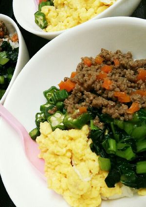 ♡野菜たっぷり子供大好き三色そぼろ丼♡-レシピのメイン写真