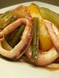 ☆イカとセロリのピリ辛トマト炒め☆-レシピのメイン写真