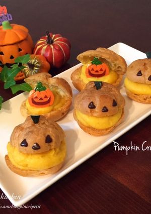 かぼちゃカスタードdeハロウィンシュー♡-レシピのメイン写真