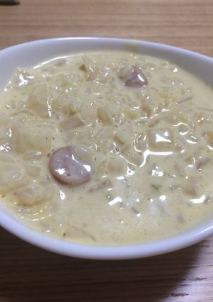 我流ミルクがゆ♪ほんのりカレー味-レシピのメイン写真