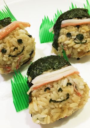 運動会！ごま昆布じゃこおにぎりくん-レシピのメイン写真