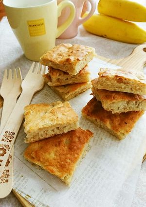 ホケミで簡単☆天板で薄焼きバナナケーキ。-レシピのメイン写真