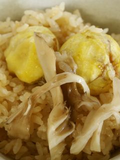 生栗とマイタケの炊き込みごはん-レシピのメイン写真