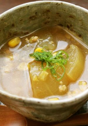 土鍋(ぬくたなべ)で作る冬瓜のカレー煮！-レシピのメイン写真