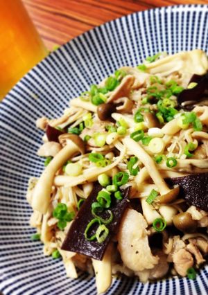 味ポン　森のキノコと豚バラ炒め-レシピのメイン写真
