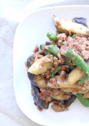 ナスとしし唐のこってり肉みそ炒め-レシピのメイン写真