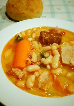 白インゲン豆と豚肉のシチュー-レシピのメイン写真