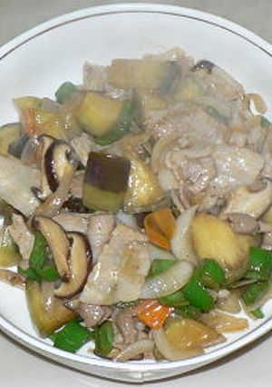 加茂茄子と豚バラ肉の甘酢炒め-レシピのメイン写真