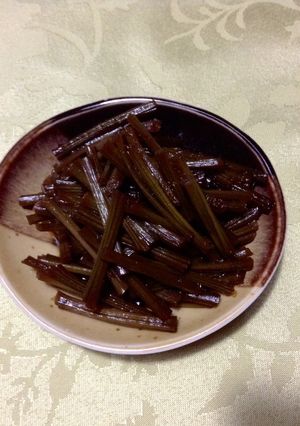 食の山梨：懐かしのさつま芋の茎のきんぴら-レシピのメイン写真
