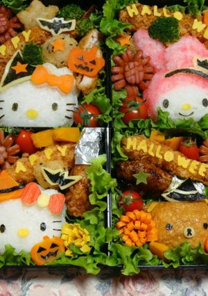 ハロウィン弁当★キャラ弁 運動会キティ-レシピのメイン写真