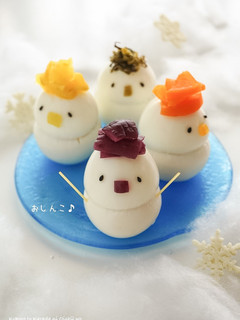 ゆで卵☆おしんこ雪だるま-レシピのメイン写真