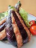 ボリューム満点！ナスはさみ焼き