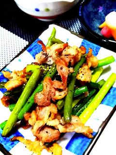 ☆豚肉とニンニクの芽の黒コショウ炒め☆-レシピのメイン写真