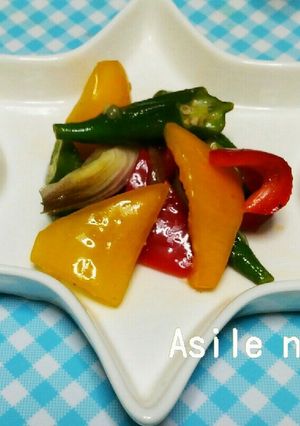 パプリカとオクラの３色マリネ-レシピのメイン写真