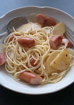じゃがいもとウィンナーの豆乳パスタ-レシピのメイン写真