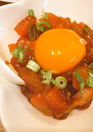 おつまみに！めんつゆで簡単♪まぐろユッケ-レシピのメイン写真