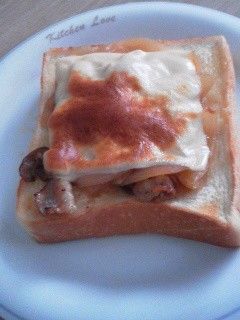 チーズ豚バラ丼風トースト-レシピのメイン写真