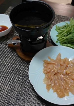 鶏の胸肉のしゃぶしゃぶ-レシピのメイン写真