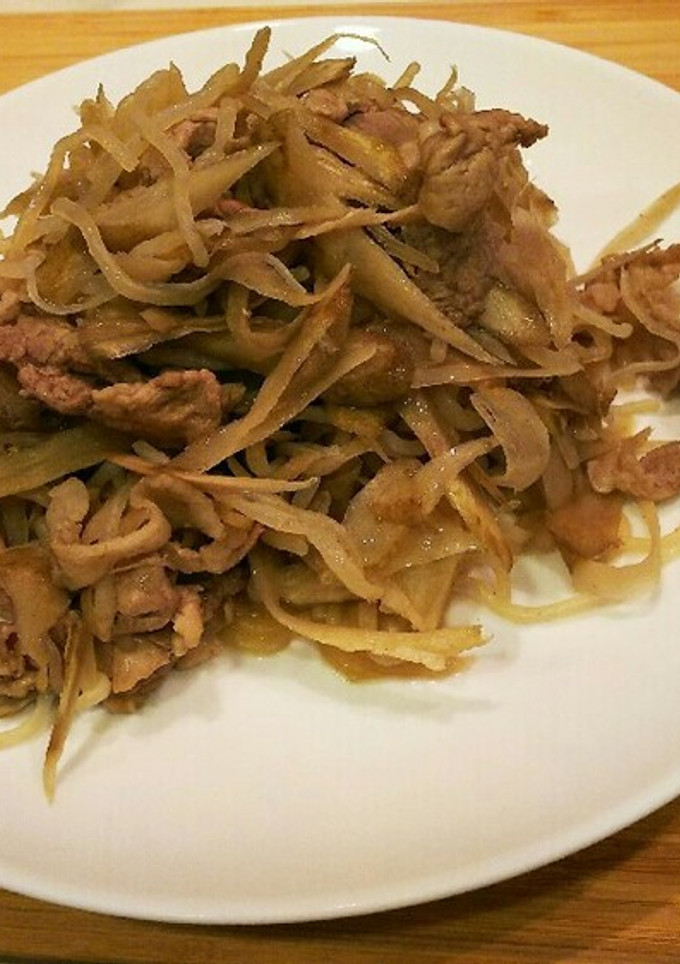 ゴボウと白滝と豚肉の炒め煮-レシピのメイン写真