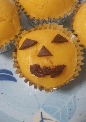 かぼちゃ蒸しパンDEハロウィーンデコ-レシピのメイン写真