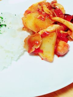 鮭のムニエルとしめじのトマトソースかけ-レシピのメイン写真
